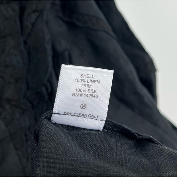 Rhode Varja Linen Puff Sleeve Organza Lace Trim Mini Dress Size 4 NWT Black - Picture 7 of 8